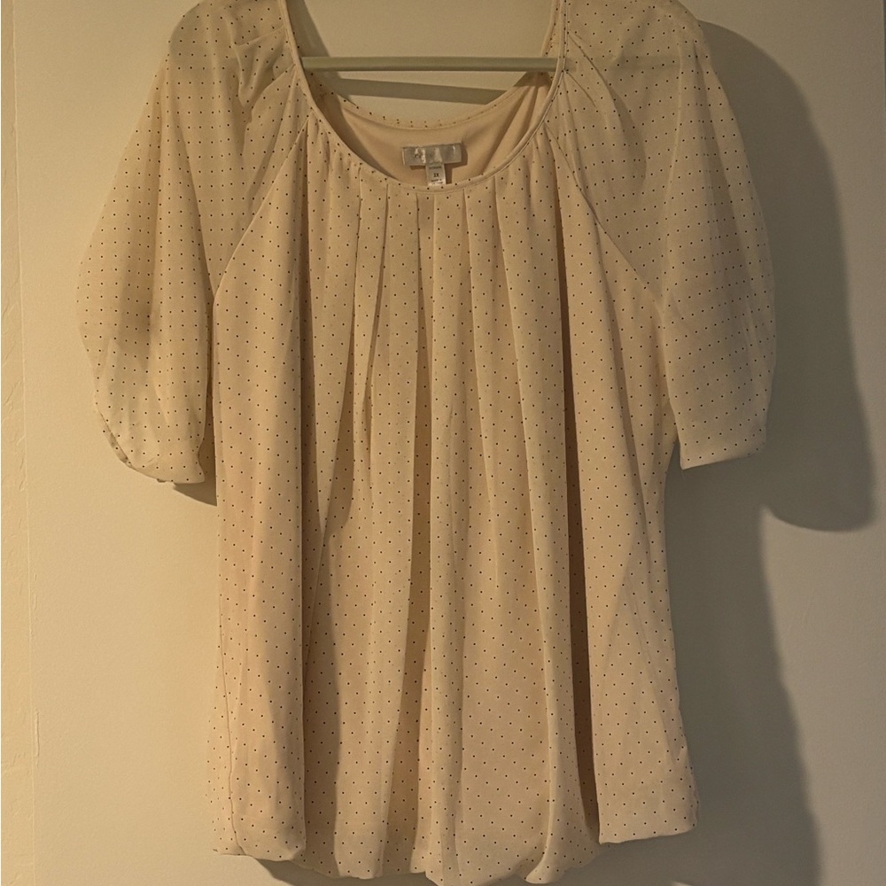 Elegant Cream Polka Dot Blouse
